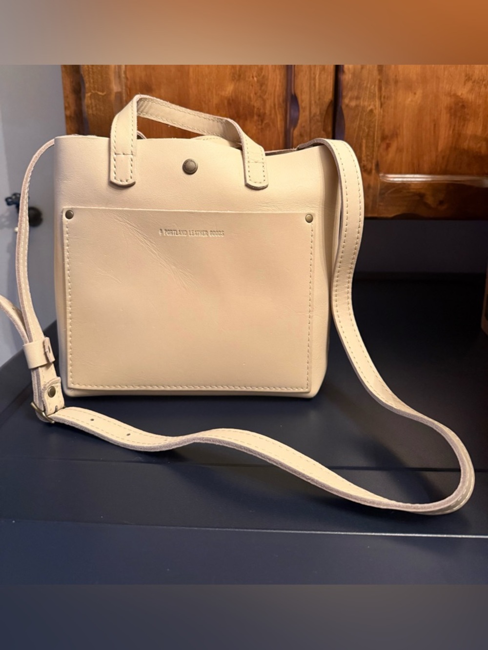 Portland Leather Bone Leather Mini Crossbody Tote Bag - Classic
